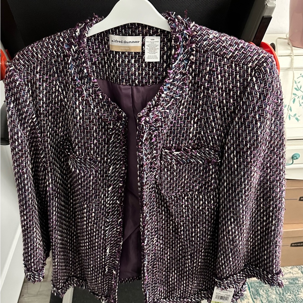 Alfred Dunner Multicolor Tweed Jacket